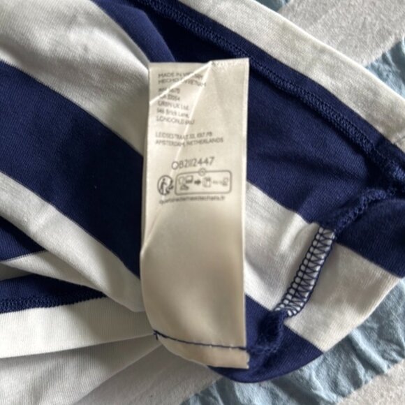 Maeve Anthropologie Sequin Sleeve Striped Baby Tee - Size M - Picture 11 of 13